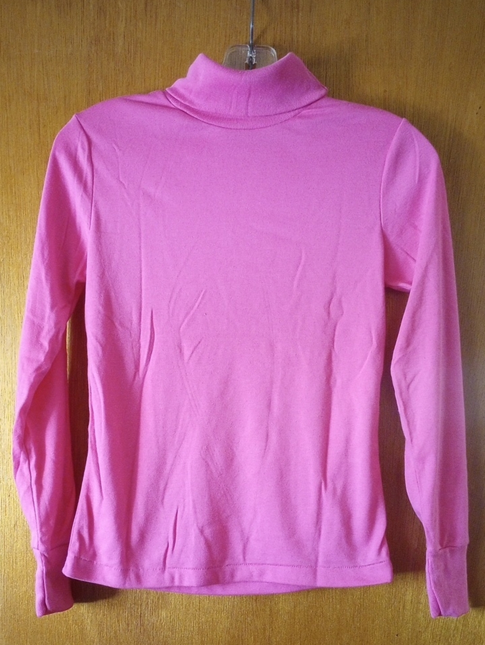 Radishes & Roses Colorful Pink Cotton & Polyester Vintage Retro Fall Turtleneck
